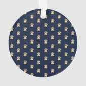 Paw Print & Botten Patroon | Dierlijke huisdier fo Ornament (achterkant)