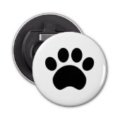 Paw Print Bottle Open Magnet Button Flesopener (Voorkant)