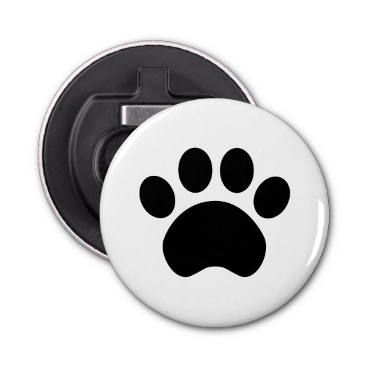 Paw Print Bottle Open Magnet Button Flesopener (Voorkant)