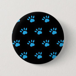 Paw Print Button (zwart en blauw)