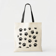 Paw print canvas tas