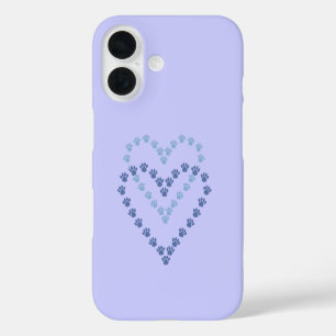 Paw Print Case-Mate iPhone 16 Hoesje Blauw & Laven