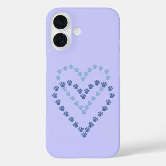 Paw Print Case-Mate iPhone 16 Hoesje Blauw & Laven