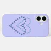Paw Print Case-Mate iPhone 16 Hoesje Blauw & Laven (Achterkant (horizontaal))