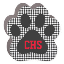 Paw Print Checkerboard School Initialen Team Kleur