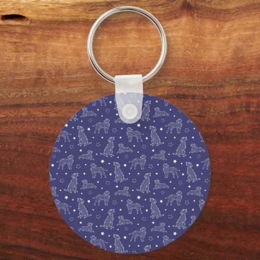Paw Print Cookies Blue Pattern Monogram Sleutelhanger (Achterkant)