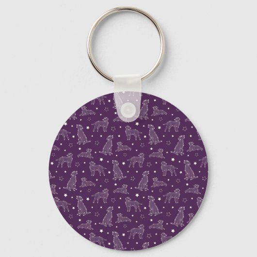 Paw Print Cookies Dark Purple Pattern Monogram Sleutelhanger (Achterkant)