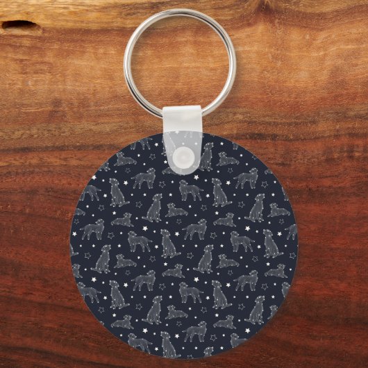 Paw Print Cookies Light Blue Pattern Monogram Sleutelhanger (Achterkant)