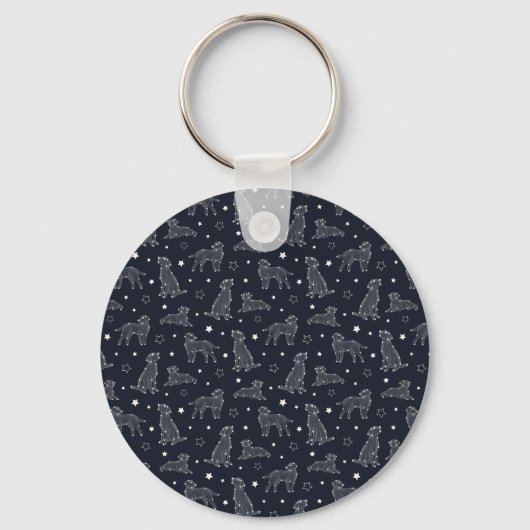 Paw Print Cookies Light Blue Pattern Monogram Sleutelhanger (Achterkant)