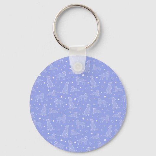 Paw Print Cookies Light Blue Pattern Monogram Sleutelhanger (Achterkant)