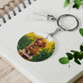 Paw Print Cookies Light Blue Pattern Monogram Sleutelhanger