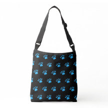 Paw Print Crossbody Bag (Zwart & Blauw)