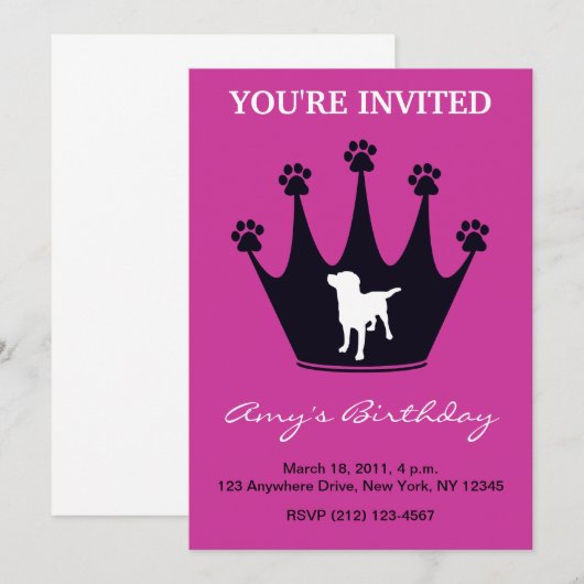 Paw Print Crown Kaart (Voorkant / Achterkant)