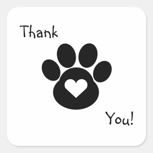 Paw Print Dank u Sticker (Voorkant)
