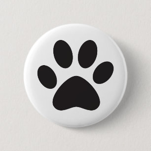 Paw Print Dog Cat Animal Pet Foot Puppy Ronde Button 5,7 Cm
