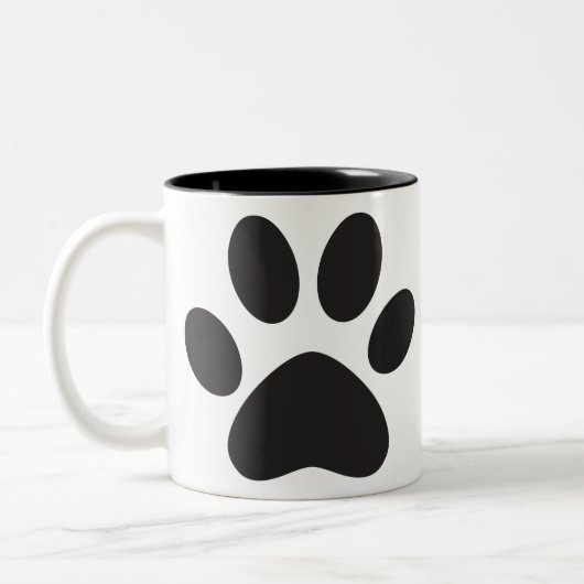 Paw Print Dog Cat Animal Pet Foot Puppy Tweekleurige Koffiemok (Links)