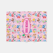 Paw Print Dog Fleece Blanket (Voorkant (Horizontaal))