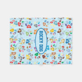 Paw Print Dog Fleece Blanket Deken (Voorkant (Horizontaal))
