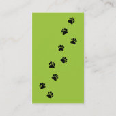 Paw Print Dog Walker in Green Visitekaartje (Achterkant)