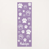 Paw Print Doga-Handgeschreven Monogram-Prana Paars Yogamat (Voorkant)