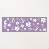 Paw Print Doga-Handgeschreven Monogram-Prana Paars Yogamat (Voorkant (horizontaal))