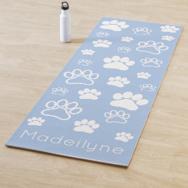Paw Print Doga-Modern-Calming Blue Yoga Mat