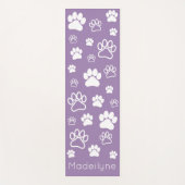 Paw Print Doga-Modern Monogram-Prana Paars Yogamat (Voorkant)