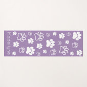 Paw Print Doga-Modern Monogram-Prana Paars Yogamat (Voorkant (horizontaal))