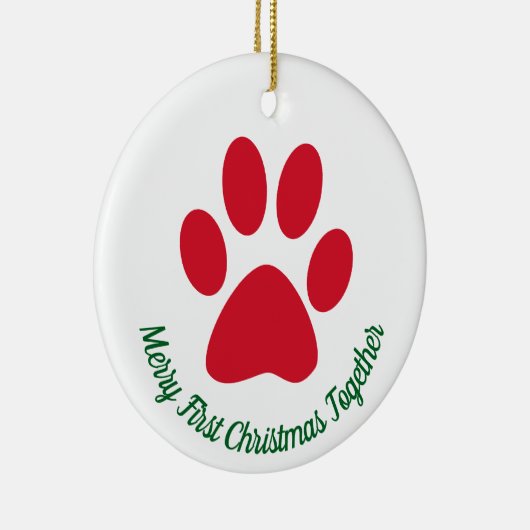 Paw Print Eerste kerst samen Ornament (Rechts)
