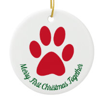Paw Print Eerste kerst samen Ornament