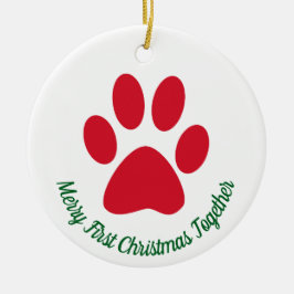 Paw Print Eerste kerst samen Ornament