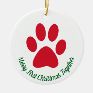 Paw Print Eerste kerst samen Ornament