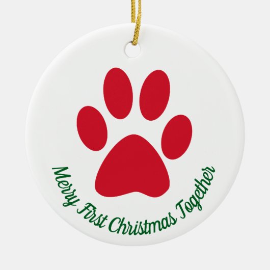 Paw Print Eerste kerst samen Ornament (Voorkant)