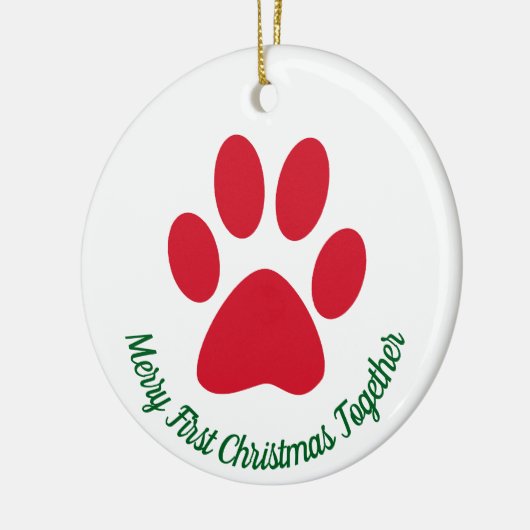 Paw Print Eerste kerst samen Ornament (Links)
