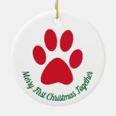 Paw Print Eerste kerst samen Ornament (Achterkant)