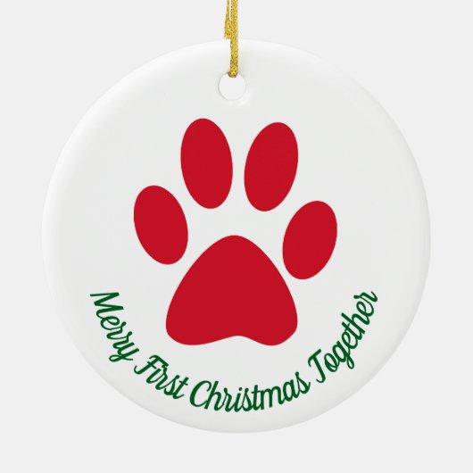 Paw Print Eerste kerst samen Ornament (Achterkant)