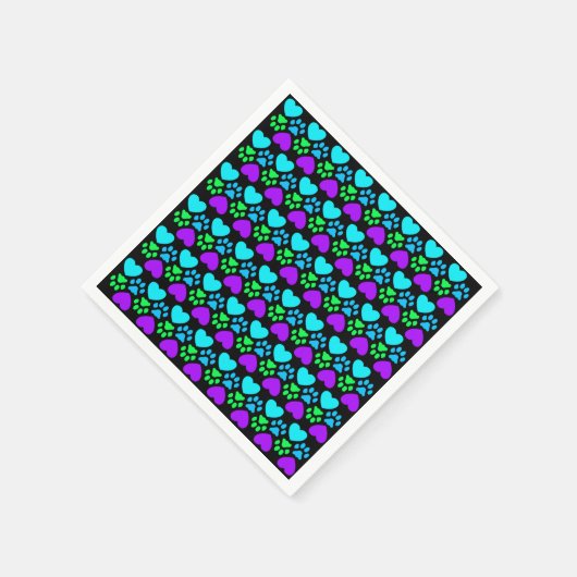 Paw Print en Hart Servet (Hoek)