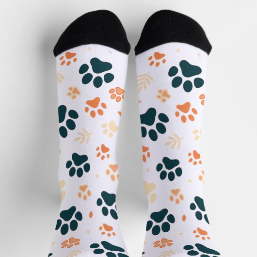 Paw Print en Leaf Pattern Sokken (Top)