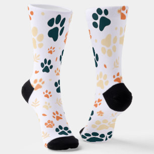 Paw Print en Leaf Pattern Sokken