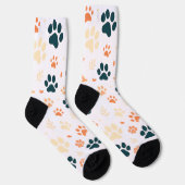Paw Print en Leaf Pattern Sokken (Rechts)
