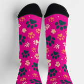 Paw Print en Leaf Pattern Sokken (Top)