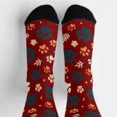 Paw Print en Leaf Pattern Sokken (Top)