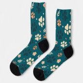 Paw Print en Leaf Pattern Sokken (Links)
