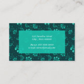 Paw Print en verzorgende kam in groene kleur Visitekaartje (Achterkant)