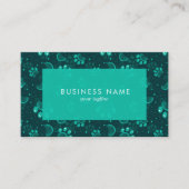 Paw Print en verzorgende kam in groene kleur Visitekaartje (Voorkant)