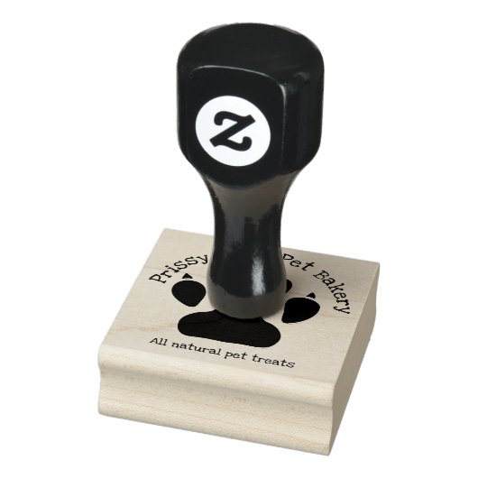 Paw Print en zakelijke tekst met naam Rubberstempel (Stempel)