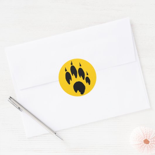 Paw Print Gele Stickers (Envelop)