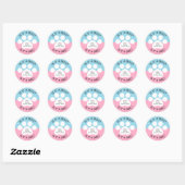Paw Print Gender onthullen Ronde Sticker (Vel)