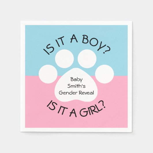 Paw Print Gender onthullen Servet (Voorkant)