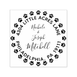 Paw Print getrouwd paar retour adres stempel